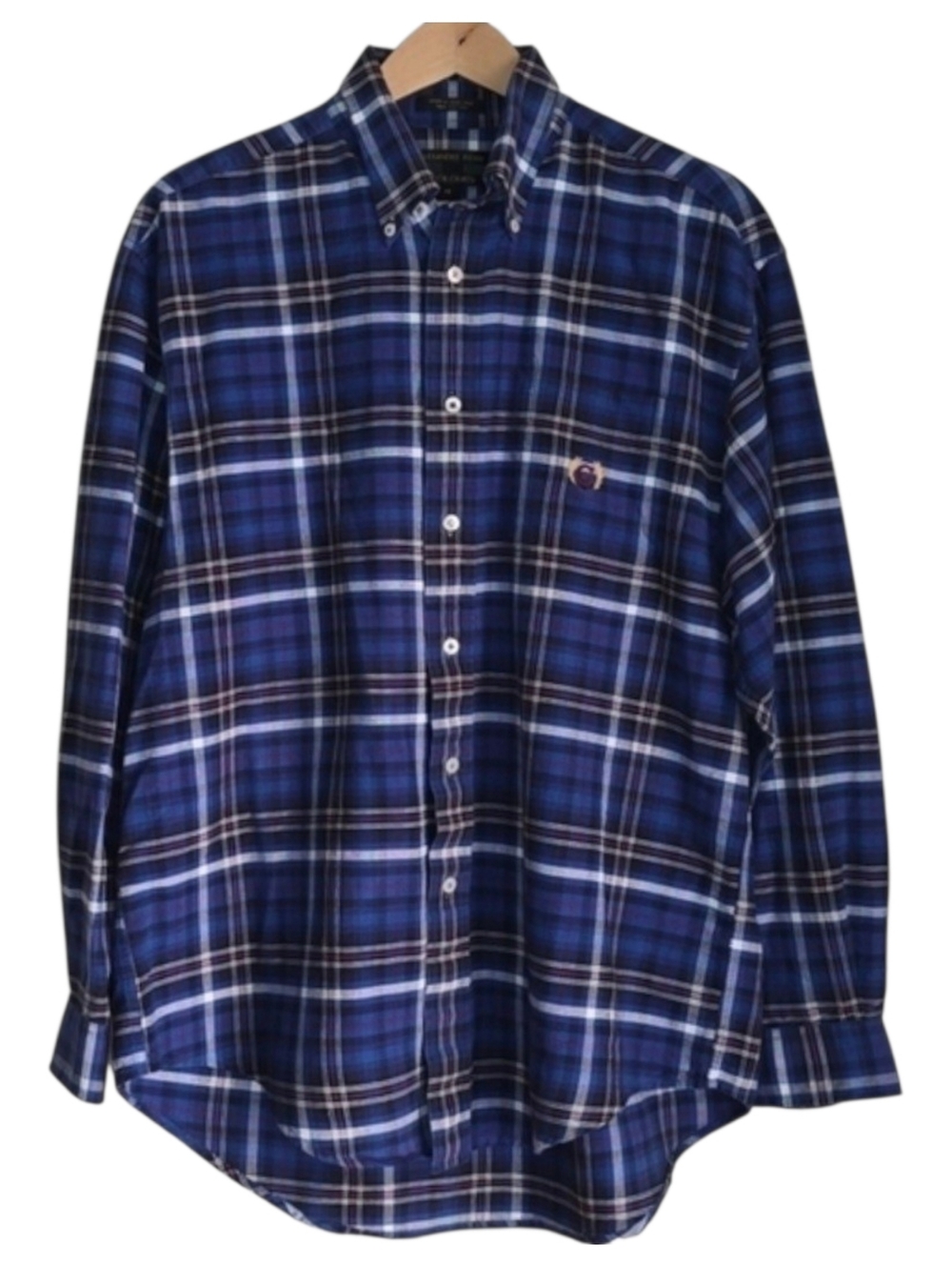 Vintange Colours By Alexander Julian Navy-White-Red Plaid Shirt Sz M Streetwear